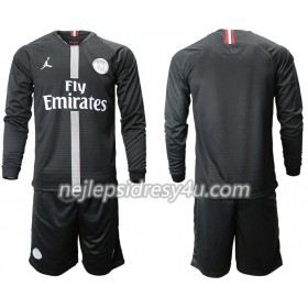 Fotbalový Dres Paris Saint-Germain Jodan Černá Dětské Alternativní 2018/19 Dlouhý Rukáv
